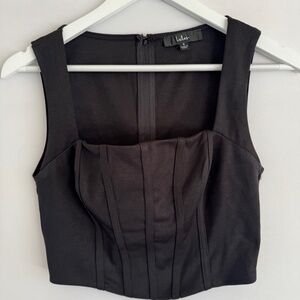 Lulus Black Corset Style Sleeveless Top Size S